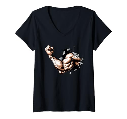 Damen Fitness, Gym, Sport, Gewichte T-Shirt mit V-Ausschnitt Damen Fitness, Gym, Sport, Gewichte T-Shirt mit V-Ausschnitt von Lustiges Training, Fitnessstudio, Gewichte