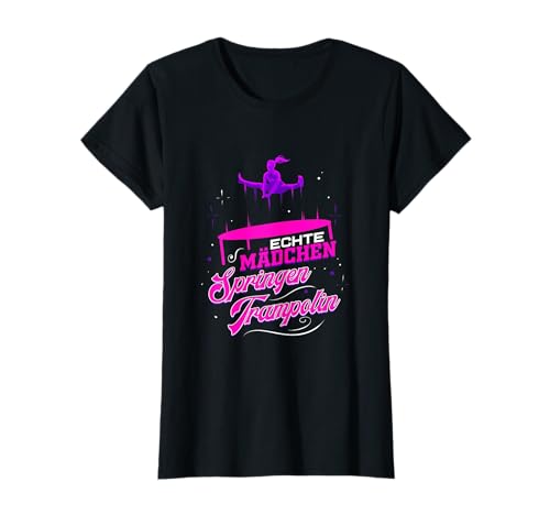 Trampolin Mädchen Springen Jumping Gymnastik T-Shirt von Lustiges Trampolin Design