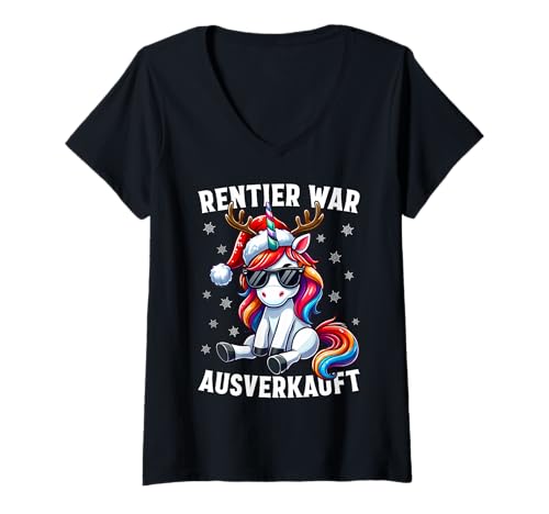 Damen Lustiges Rentier War Ausverkauft Funny Reindeer Christmas T-Shirt mit V-Ausschnitt Damen Lustiges Rentier War Ausverkauft Funny Reindeer Christmas T-Shirt mit V-Ausschnitt von Lustiges Weihnachten T-Shirt