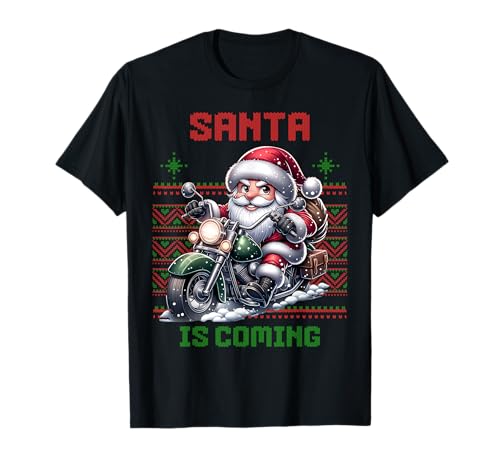 Motorrad Weihnachtsmann Biker Weihnachten Männer & Frauen T-Shirt Motorrad Weihnachtsmann Biker Weihnachten Männer & Frauen T-Shirt von Lustiges Weihnachts Geschenk & Biker Santa coming