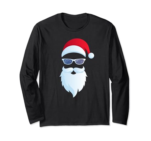 Weihnachtsmann Sonnenbrille Weihnachten Santa Claus Herren Langarmshirt von Lustiges Weihnachts Geschenke