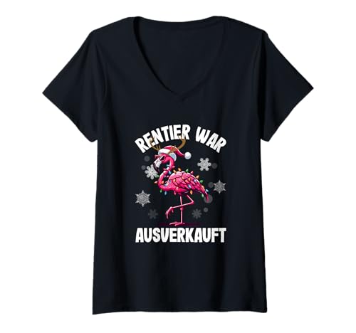 Damen Elch Spruch Rentier war ausverkauft Lustiges Weihnachten T-Shirt mit V-Ausschnitt Damen Elch Spruch Rentier war ausverkauft Lustiges Weihnachten T-Shirt mit V-Ausschnitt von Lustiges Weihnachtsenten Rentier War Ausverkauft