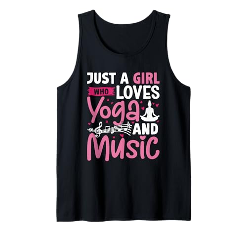 Yoga Outfit JUST A GIRL WHO LOVES YOGA AND MUSIC Yoga Tank Top von Lustiges Yoga T-Shirt Yogi Musik Yoga Outfit