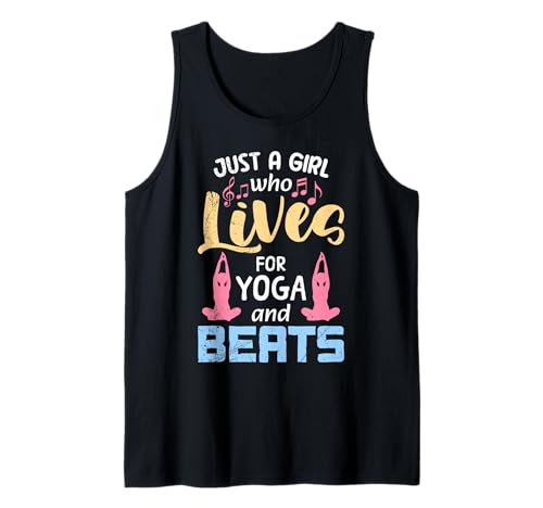 Yogi JUST A GIRL WHO LOVES YOGA AND BEATS Lustig Musik Yoga Tank Top von Lustiges Yoga T-Shirt Yogi Musik Yoga Outfit