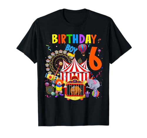 Kinder 6. Geburtstag Junge unter dem Motto 6 Jahre alter T-Shirt von Lustiges Zirkus-Karnevals-6-jähriges