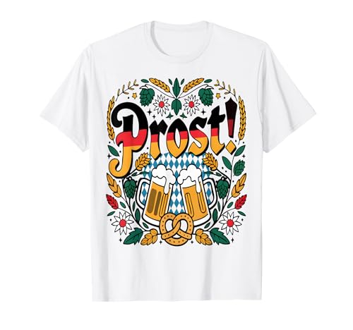 Oktoberfest Trinken Vintage Deutsche Prost Männer Frauen T-Shirt Oktoberfest Trinken Vintage Deutsche Prost Männer Frauen T-Shirt von Lustiges deutsches Oktoberfest, das Prost trinkt