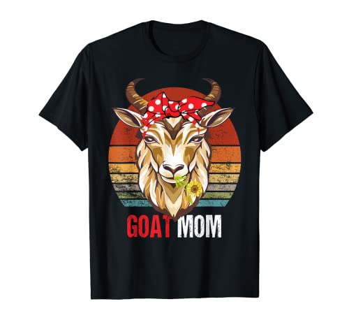 Frauen-Ziegen-Mutter-Vintage Bauernhof-Tier-lustige Ziegen T-Shirt von Lustiges süßes Ziegen-Bandana für Ziegenliebhaber
