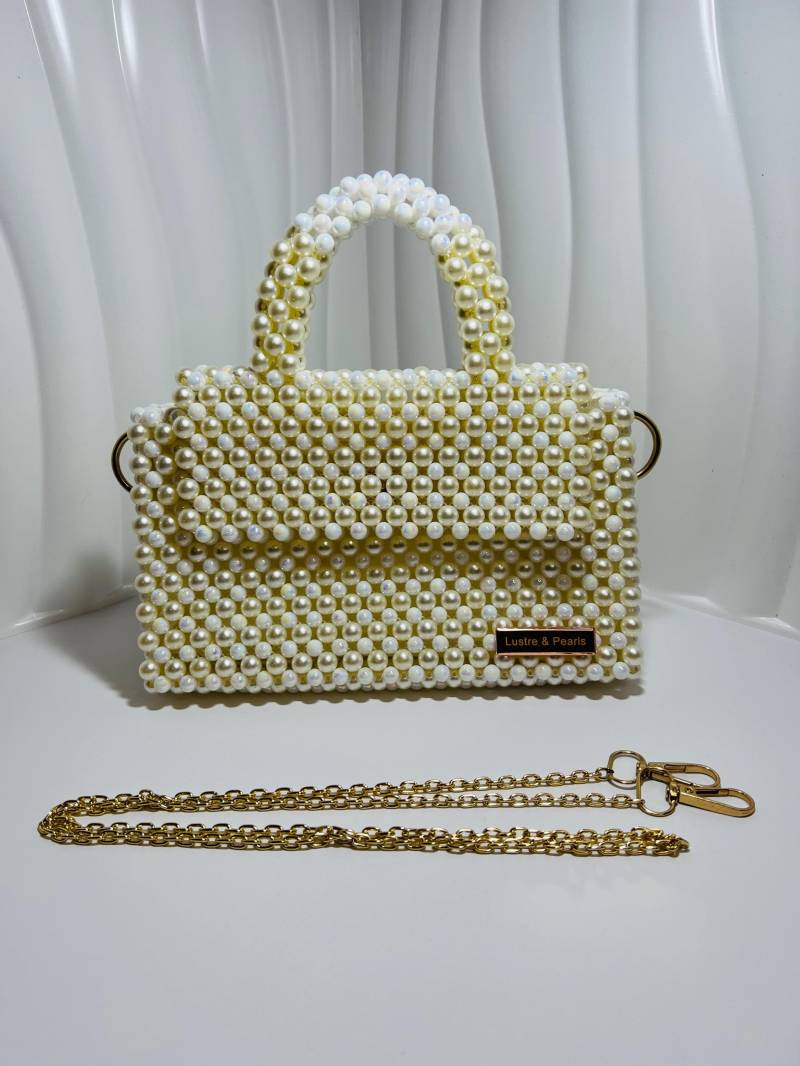 Handgemachte Perle Perlen Tasche Elegante Abend Schulter Geldbörse von LustrePearlsGK