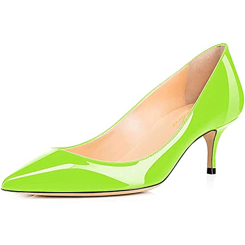 Damen Spitze Lackleder Elegante Komfort Slip On Kitten Heel Kleid Pumps Schuhe Neongrün Größe 38 Damen Spitze Lackleder Elegante Komfort Slip On Kitten Heel Kleid Pumps Schuhe Neongrün Größe 38 von Lutalica W