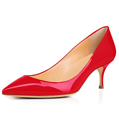Damen Spitze Lackleder Elegante Komfort Slip On Kitten Heel Kleid Pumps Schuhe Rot Größe 41 Damen Spitze Lackleder Elegante Komfort Slip On Kitten Heel Kleid Pumps Schuhe Rot Größe 41 von Lutalica W