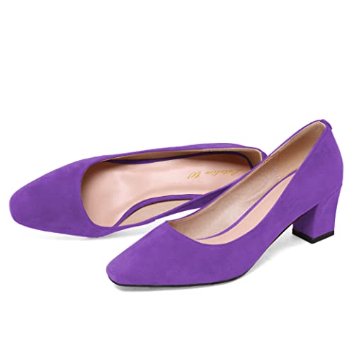 Lutalica W Damen Classic Geschlossener runder Zeh Wildleder 6CM Komfortables Basic Schlüpfen Pumps mit niedrigem Blockabsatz Lila Größe 39 Lutalica W Damen Classic Geschlossener runder Zeh Wildleder 6CM Komfortables Basic Schlüpfen Pumps mit niedrigem Blockabsatz Lila Größe 39 von Lutalica W