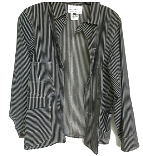 Lutece Mfg Co Heavy Engineer Hickory Stripe Denim Vintage Worker Jacket 1918 Railroad (US 46) von Lutece Mfg Co