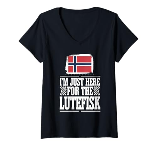 Damen I'm for The Lutefisk T-Shirt mit V-Ausschnitt von Lutefisk Food