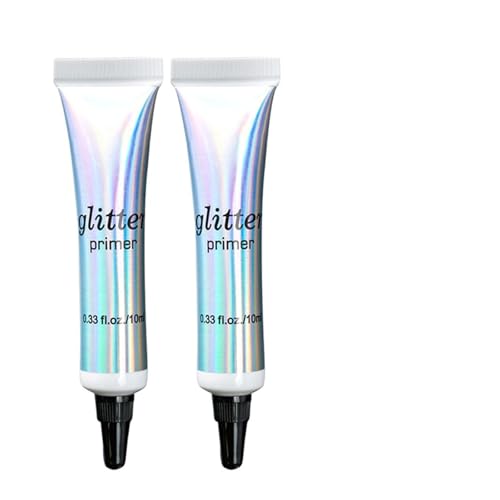 2 Stück Professional Makeup Basis, Glitter Primer Lidschatten Applikator Glitzer Gesicht Make-Up Lidschatten Lippenstift Basis Primer Foundation, Fixiergel Für Losen Glitzer, Lidschatten Und Pigment von Luthasolic