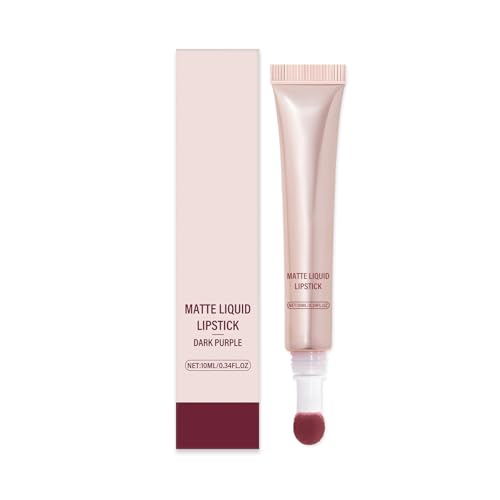 Flüssiges Lipgloss, Lipgloss Matt Wasserfest Langlebiges Wasserdichtes Mattes Lippentönungs, Glitzer Flüssiger Lippenstift Lip Gloss Für Mädchen Damen Geburtstag Geschenk (Lila) von Luthasolic