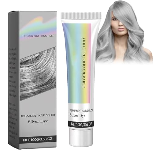 Grey Silbergrau Temporäre Haartönung, 100 G Silbergraue Naturhaarfärbecreme Grauhaarfärbecreme Graue Haarfarbe Creme Temporäres Haarwachs, Grau Haar Wachs Für Party Cosplay Halloween Weihnachten von Luthasolic