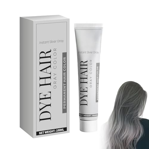 Hair Cream Silbergrau Temporäre Haartönung, 100 Ml Silbergraue Naturhaarfärbecreme Grauhaarfärbecreme Graue Haarfarbe Creme Temporäres Haarwachs,Grau Haar Wachs Für Party Cosplay Halloween Weihnachten von Luthasolic