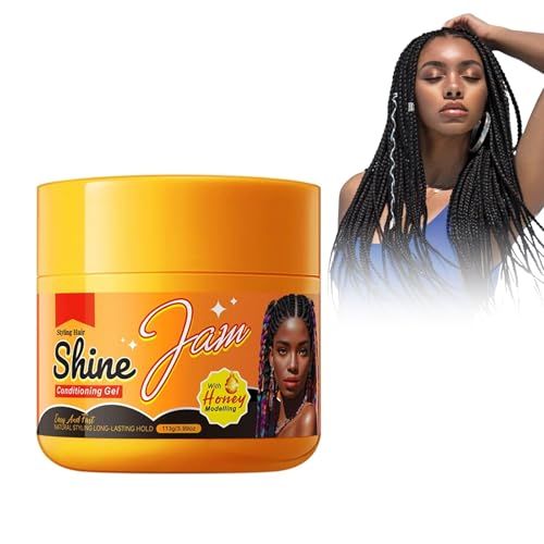 Shine 'n Jam Konditionierungsgel, 113g Smoothing Cream Gel Haar Glanz Wachs Schnell Trocknend Haar Styling Creme Shine N Jam Gel For Braids, Great For Taming Fringe, Ponytails, Soft Weaves And Braids von Luthasolic