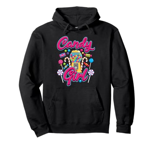 Candy Girl Süßigkeiten Bonbons Pullover Hoodie von Lutscher Kaugummi Süßigkeit Motiv
