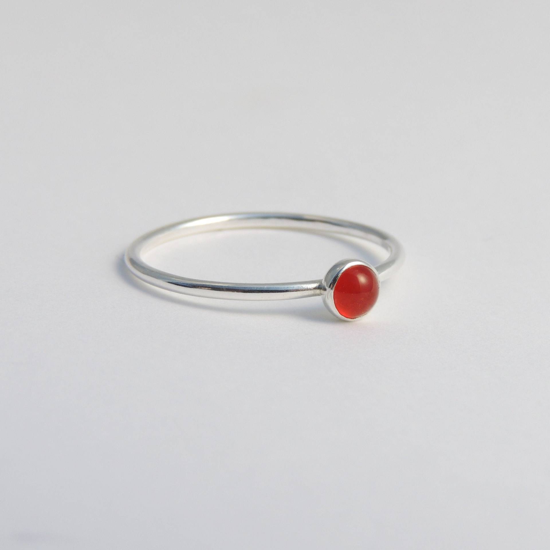 Karneol Ring Sterling Silber Stapelring Orange Stein von LuttrellStudio