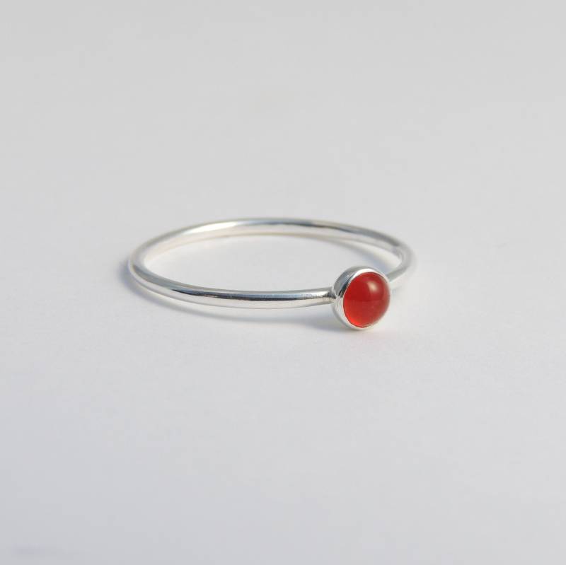 Karneol Ring Sterling Silber Stapelring Orange Stein Karneol Ring Sterling Silber Stapelring Orange Stein von LuttrellStudio