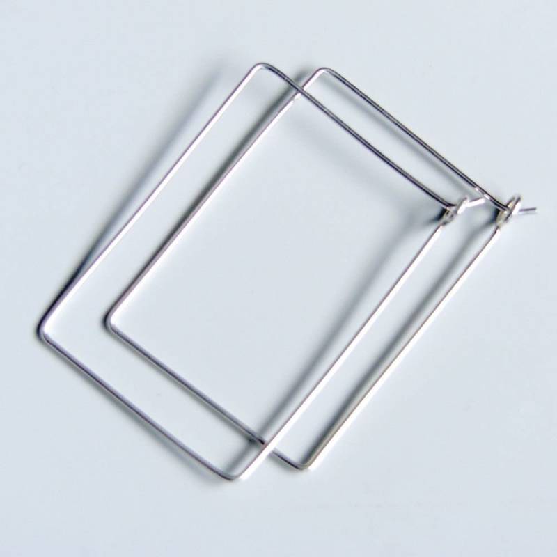 Rechteck Creolen 1 "x 1, 5" Einfache Ohrringe Sterling Silber Handgemachter Schmuck Rechteck Creolen 1 "x 1, 5" Einfache Ohrringe Sterling Silber Handgemachter Schmuck von LuttrellStudio