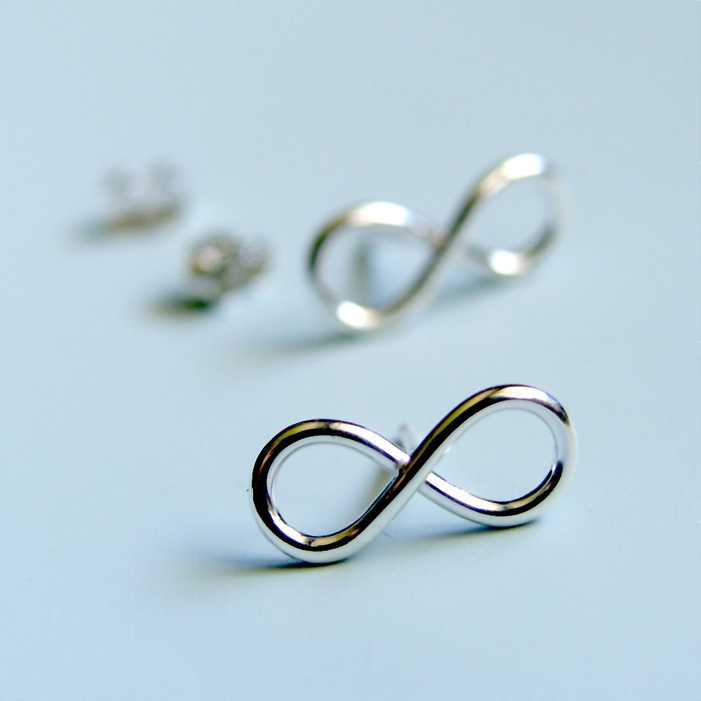 Unendlich Symbol Ohrringe Sterling Silber Infinity Zeichen Ohrstecker von LuttrellStudio