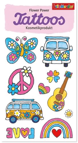 10 Tattoos * FLOWER POWER * für Kinder und Erwachsene | 44763 | Temporary Tattoo zum Thema Flowerpower | Kindertattoo Kindergeburtstag Mitgebsel von Lutz Mauder