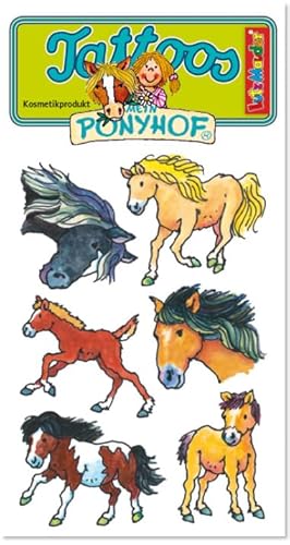 6 Tattoos * MEIN PONYHOF * für Kinder | 44699 | Kindertattoo Tattoo Kindergeburtstag Geburtstag Mitgebsel Aufkleber Tiere Pferde Ponys von Lutz Mauder