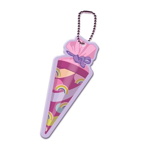 Lutz Mauder Reflektoranhänger * SCHULTÜTE MÄDCHEN * für bessere Sichtbarkeit im Straßenverkehr | Pink, Bis 100m Sichtbar | Reflektor beidseitig bedruckt | Für Schüler und Kinder im Dunklen von Lutz Mauder