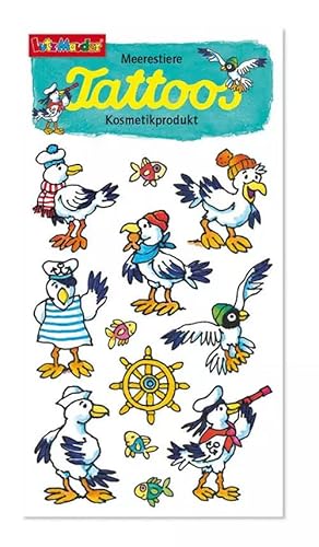 Tattoos für Kinder als Mitgebsel, Geschenk oder Spiel | Tiere Möwen Steuerrad Fisch Meerestiere Nordsee Ostsee | Aufkleber Sticker Kinder Kindergeburtstag Geburtstag von Lutz Mauder