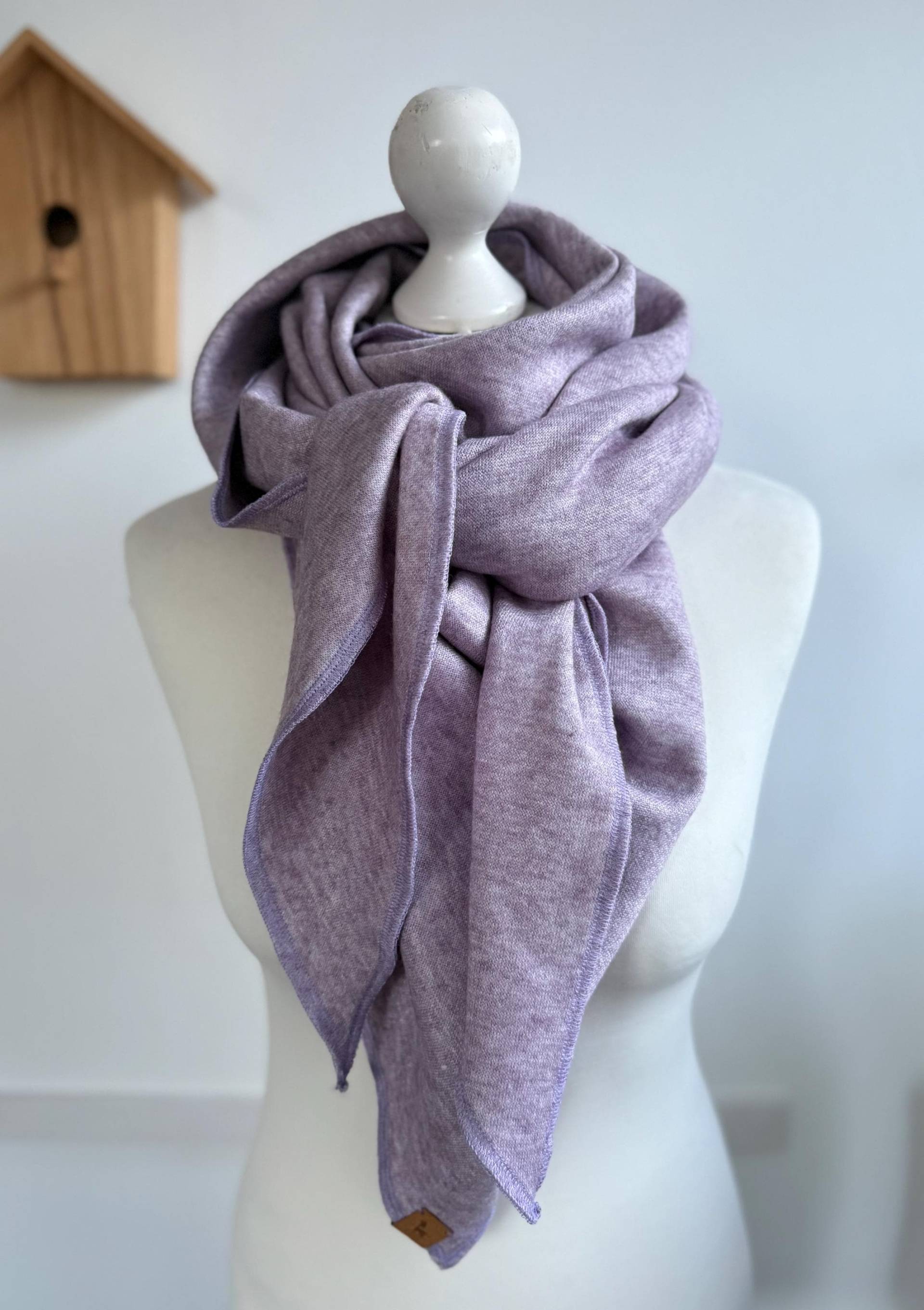 Feinstrick | Wollschal Dreieckstuch Halstuch Wickelschal Strick Nahtfarbe Nach Wahl von LutzundLisbeth