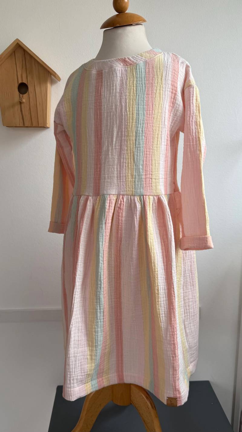 Kleid Aus Musselin Lange Tinka Langärmeliges Musselinkleid Für Babys Und Kids in Den Größen 50-140 Vielen Mustern Farben von LutzundLisbeth