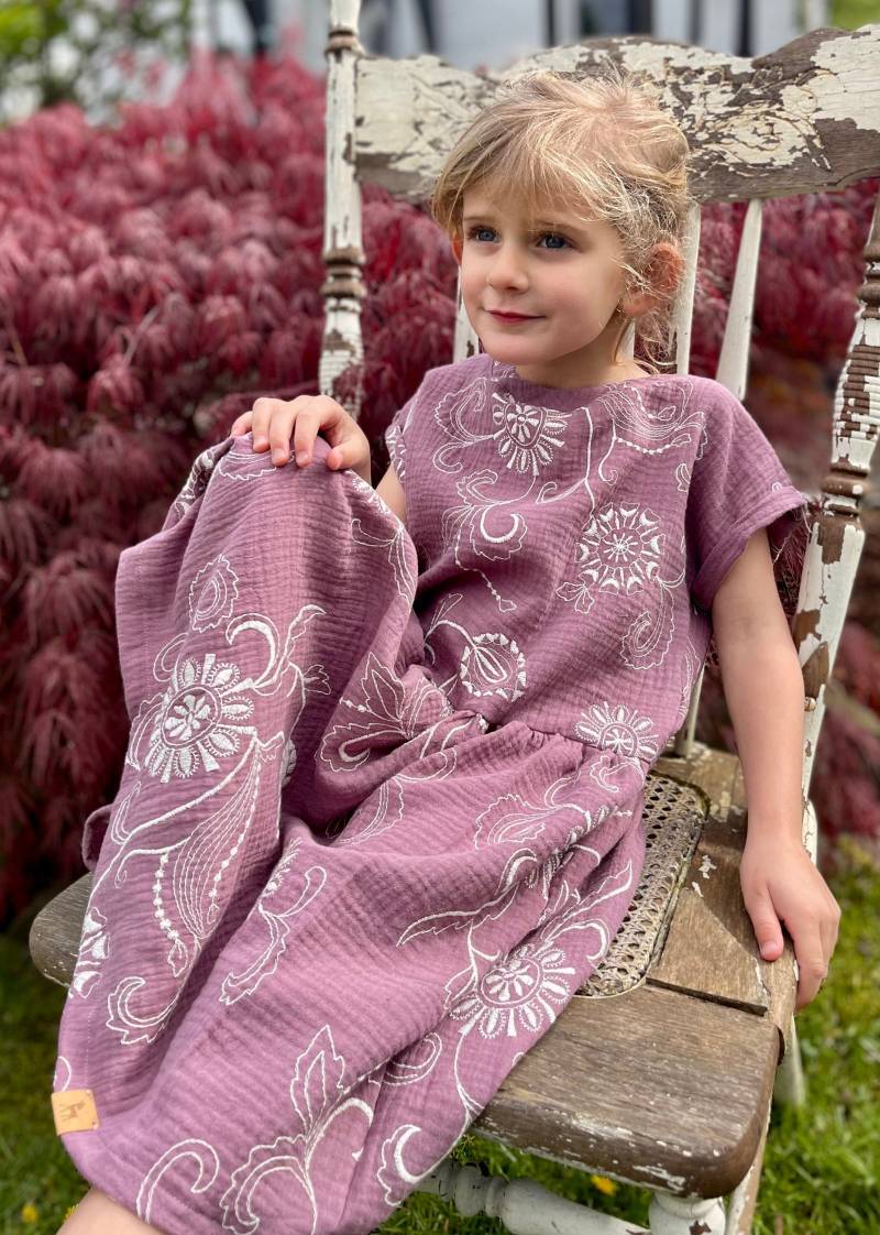 Kleid Aus Musselin Lange Tinka Langärmeliges Musselinkleid Für Babys Und Kids in Den Größen 50-140 Vielen Mustern Farben von LutzundLisbeth