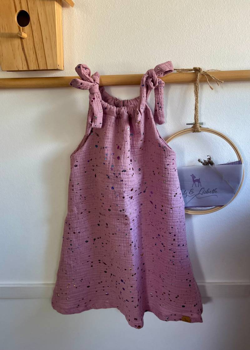 Kleid Aus Musselin Lisbeth Glitzer Musselinkleid Für Babys Und Kinder in Gr. 50-140 Vielen Farben von LutzundLisbeth