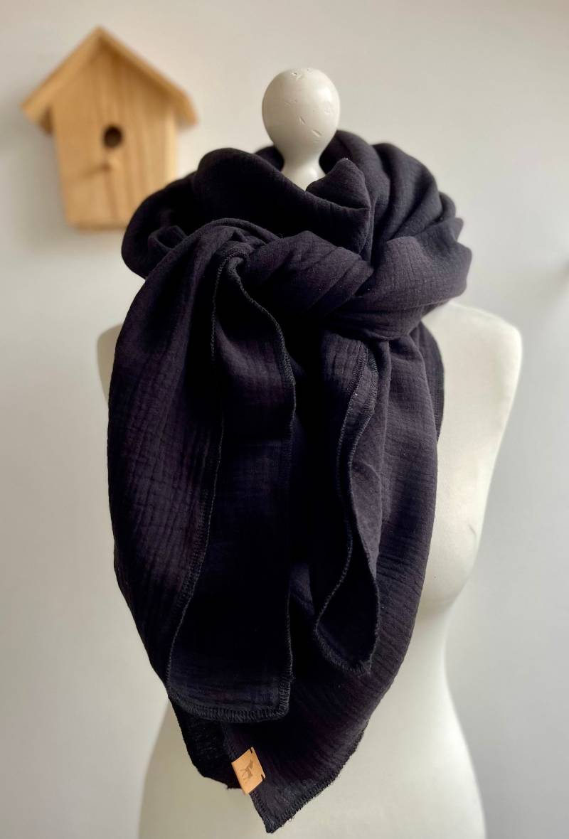 Musselintuch Black Halstuch Damen Kinder Fünf Größen Und Viele Farben Dreieck Oder Quadrat von LutzundLisbeth