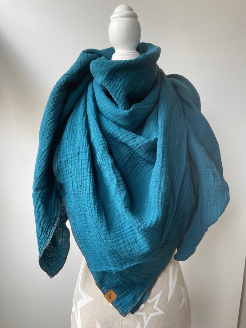 Musselintuch Blau Halstuch Damen Kinder Fünf Größen Und Viele Farben Dreieck Oder Quadrat von LutzundLisbeth