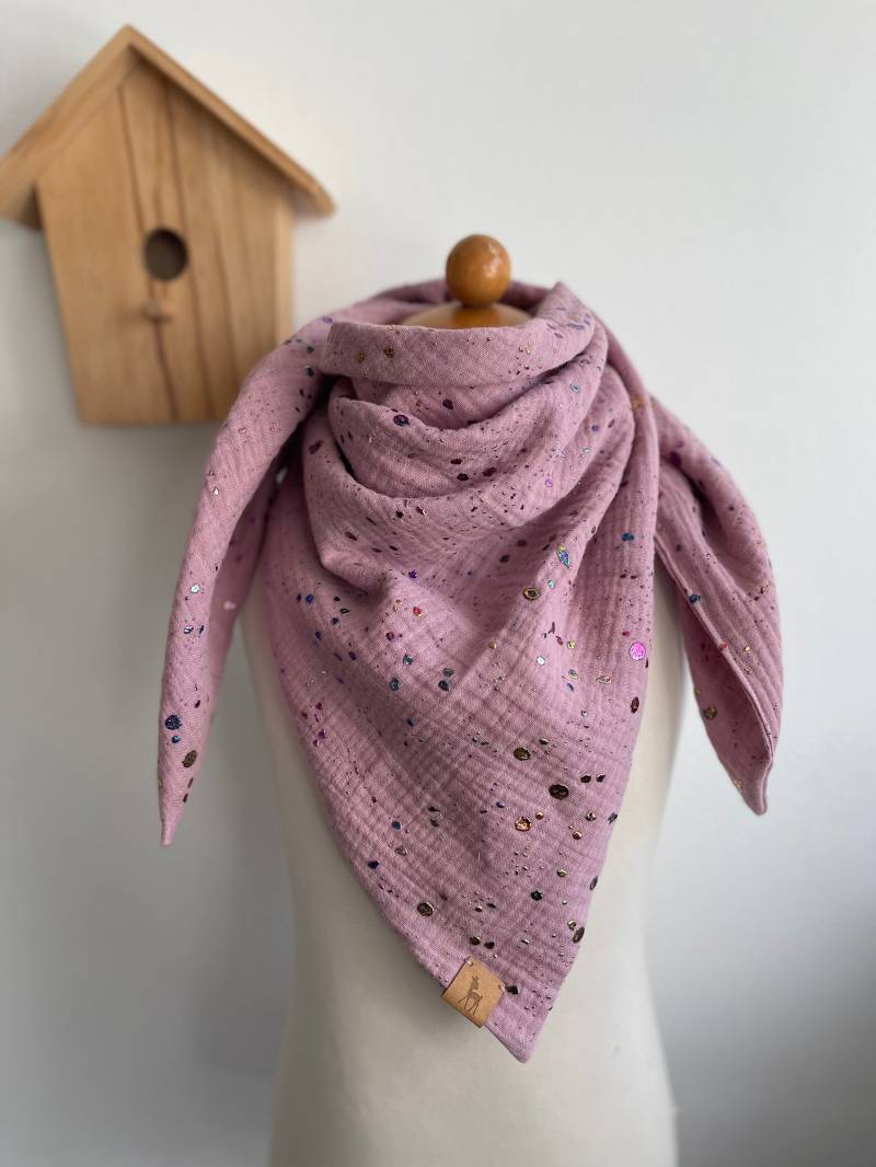 Musselintuch Glitter Für Babys Und Kids - Wählbar Als Dreieck Oder Quadrat, in Vielen Farben von LutzundLisbeth