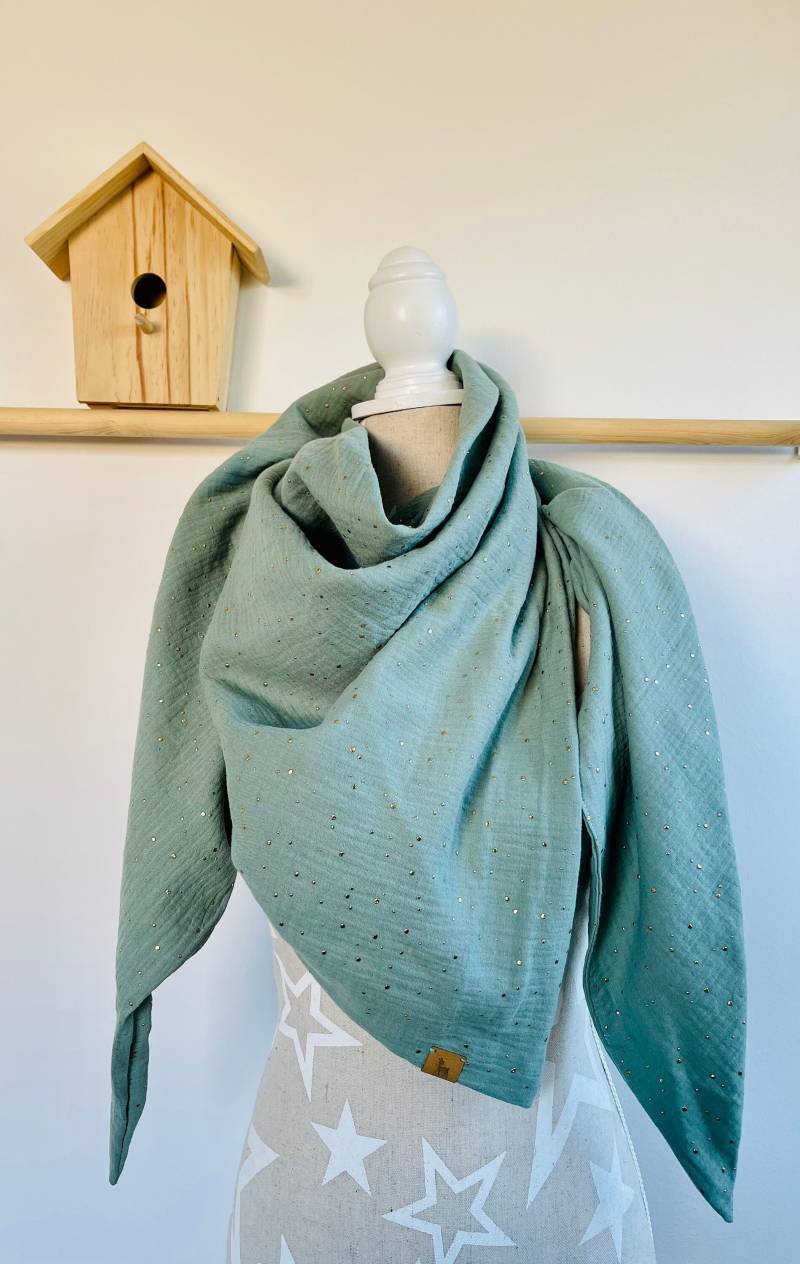 Musselintuch Grün Halstuch Damen Kinder Fünf Größen Und Viele Farben Dreieck Oder Quadrat von LutzundLisbeth