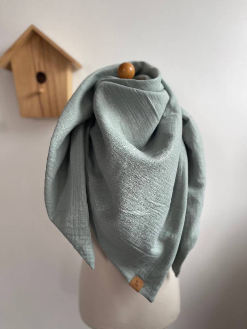 Musselintuch Mint Glitter Für Babys Und Kids - Wählbar Als Dreieck Oder Quadrat, in Vielen Farben von LutzundLisbeth