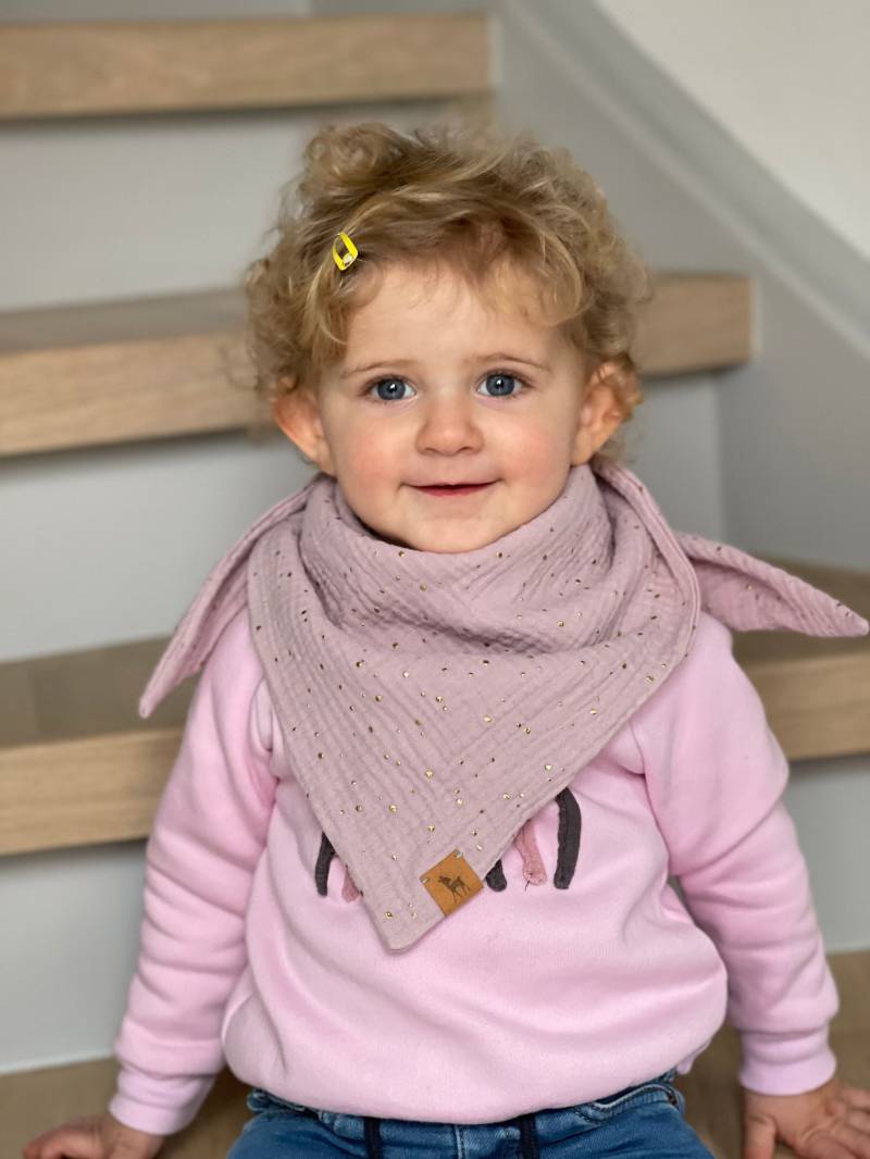 Musselintuch Rose Für Babys Und Kids - Wählbar Als Dreieck Oder Quadrat, in Vielen Farben von LutzundLisbeth