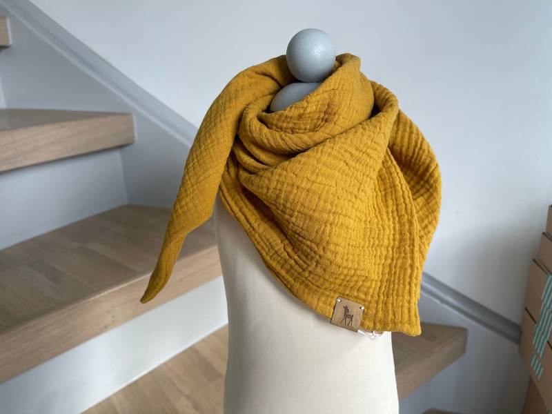 Musselintuch Senf Für Babys Und Kids - Wählbar Als Dreieck Oder Quadrat, in Vielen Farben von LutzundLisbeth