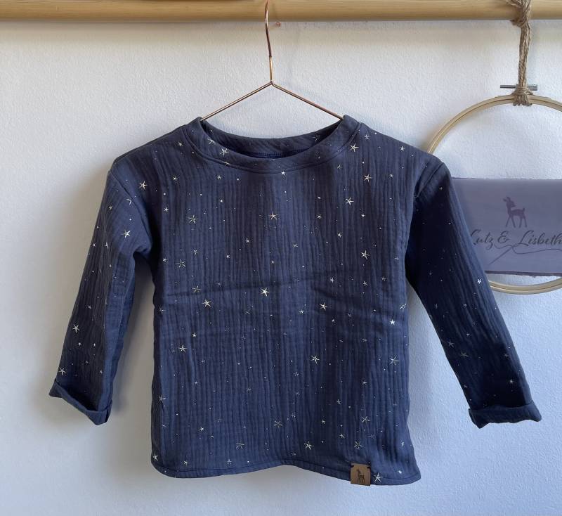 Shirt Aus Musselin Langarmshirt Lange Thilda Kindershirt Mit Langen Ärmeln in Gr. 50-164, Vielen Mustern von LutzundLisbeth