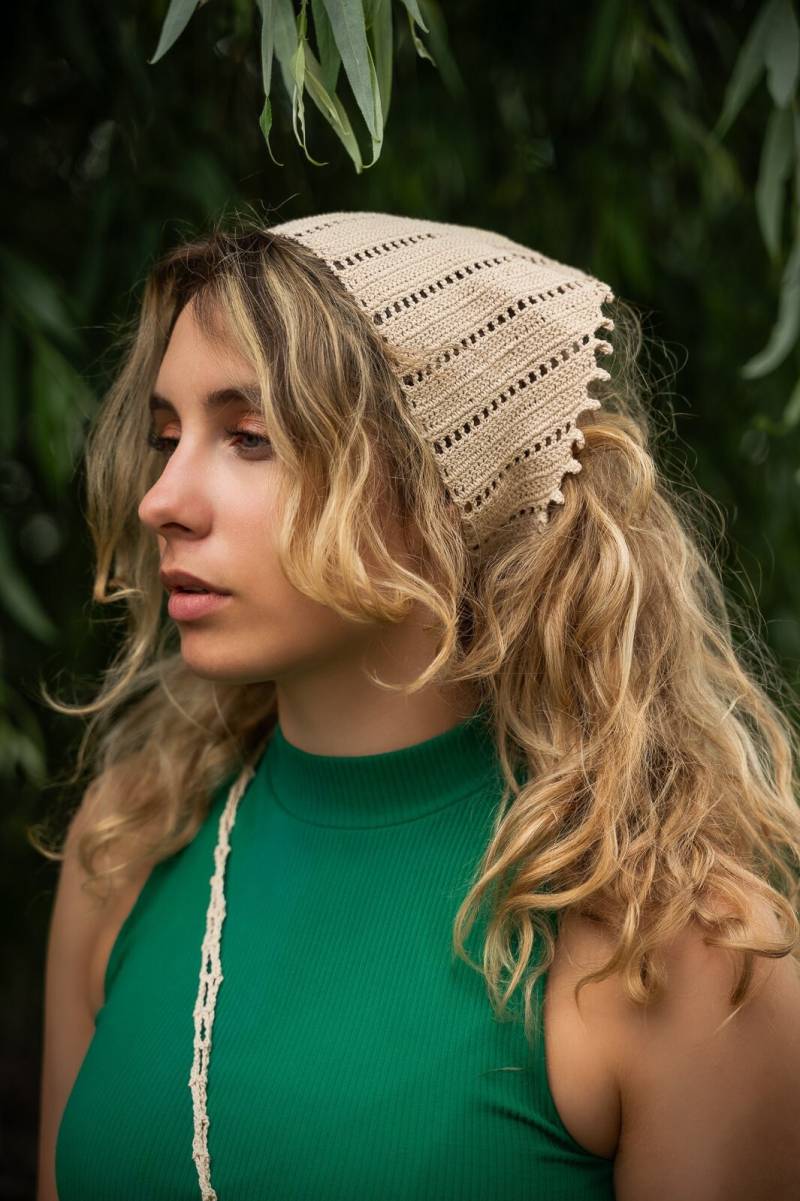 Crochet Boho Bandana Made Of Fine Macrame Yarn von LuuPING