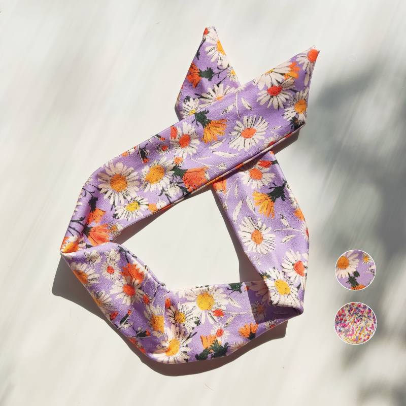 Limited Edition - Satin Hairband With Wire Inside To Tie Yourself Lavender Dream von LuuPING