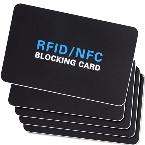RFID-blockierende Karte, kontaktloser NFC-Debit-/Kreditkartenpassschutz, eine Karte schützt die gesamte Brieftasche/Geldbörse für Damen und Herren, Schwarz, Modern von Luumxai