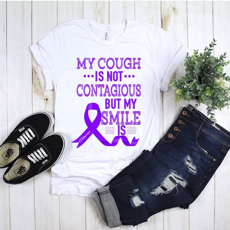 Mukoviszidose Shirt, Cf Awareness, Fight Is My Fight, Cystic Fibrosis Krieger, Breathe Just Lila Band von LuvDesings