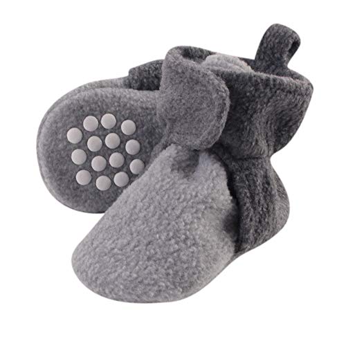 Luvable Friends Unisex Baby Cozy Fleece Booties, Heather Charcoal Heather Gray, 12–18 Monate Kleinkind, Heather Charcoal Heather Grey, 12-18 Monate von Luvable Friends