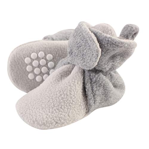 YYST Luvable Friends Unisex Baby Cozy Fleece Booties, Neutral Gray Light Gray, 0-6 Months von Luvable Friends