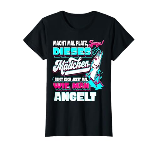 Mädchen Zeigt Jungs Wie Man Angelt Angeln Fischerin Anglerin T-Shirt Mädchen Zeigt Jungs Wie Man Angelt Angeln Fischerin Anglerin T-Shirt von Luvangeltluveve